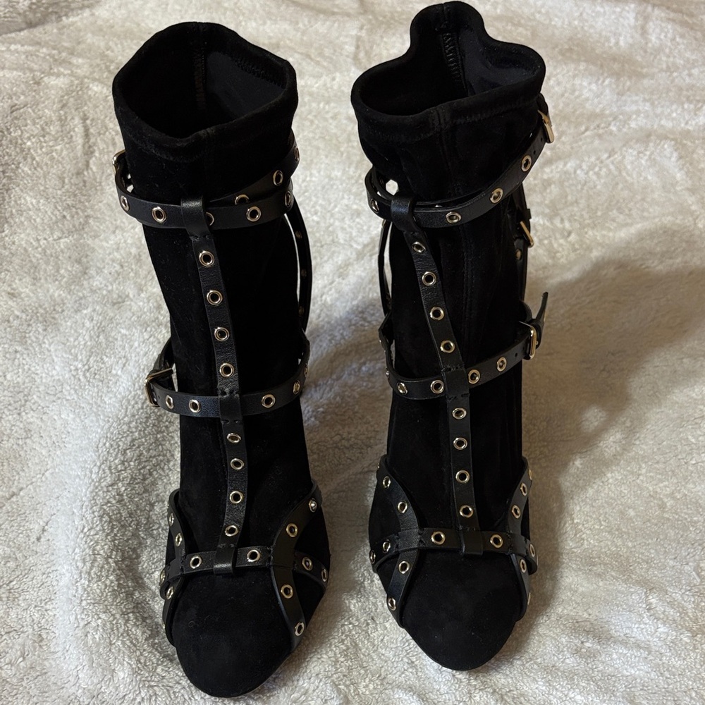 Jimmy Choo Black Studded Heeled Boots